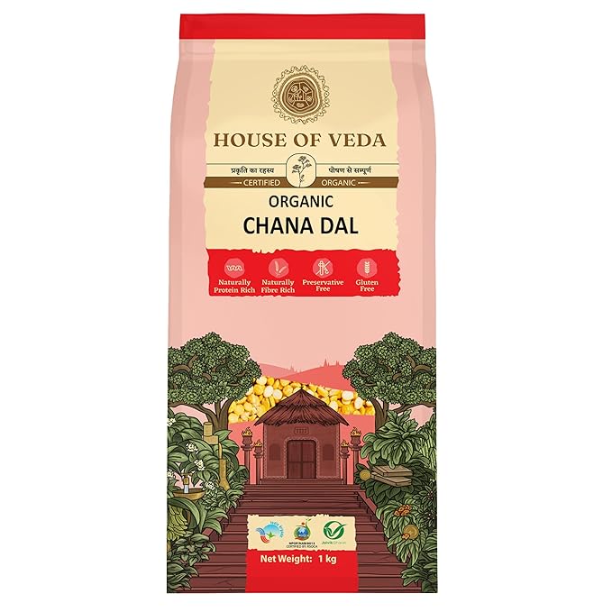 House of Veda Organic Kala Chana Dal 1 kg