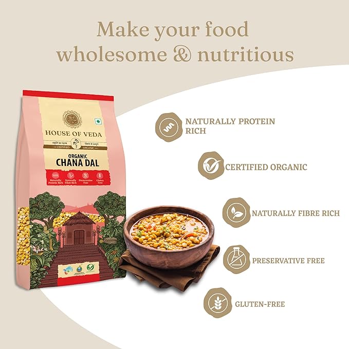 House of Veda Organic Kala Chana Dal 1 kg