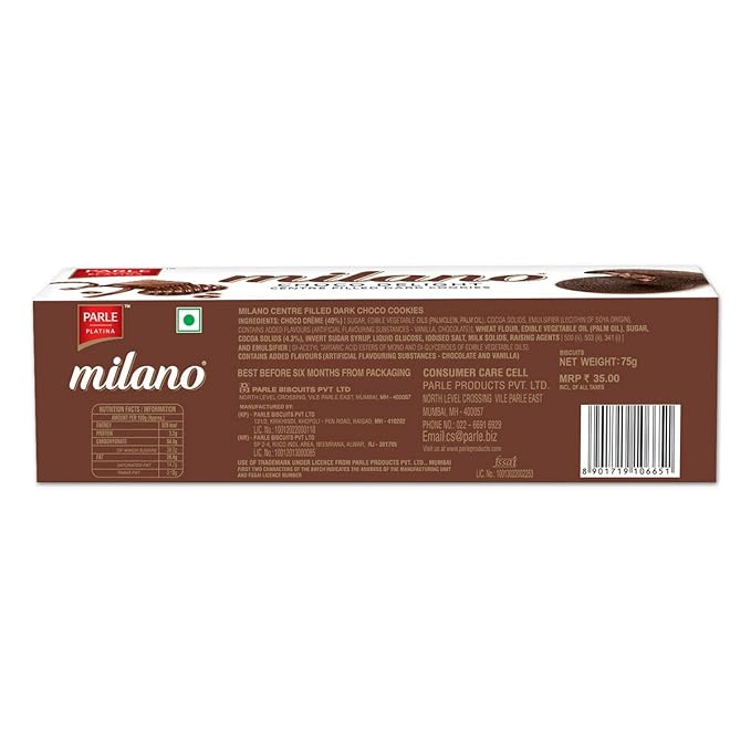 Parle Milano Center Filled Choco 75 g