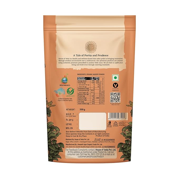 House of Veda Organic Jaggery Powder 500 g