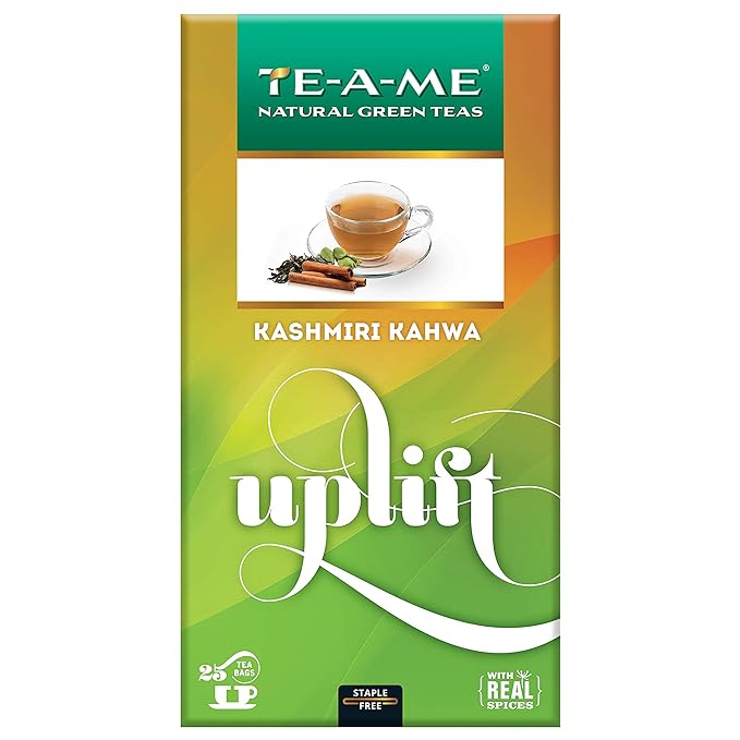 TE-A-ME Uplift Kashmiri Kahwa Natural Green Tea 25 U x 1.5 g