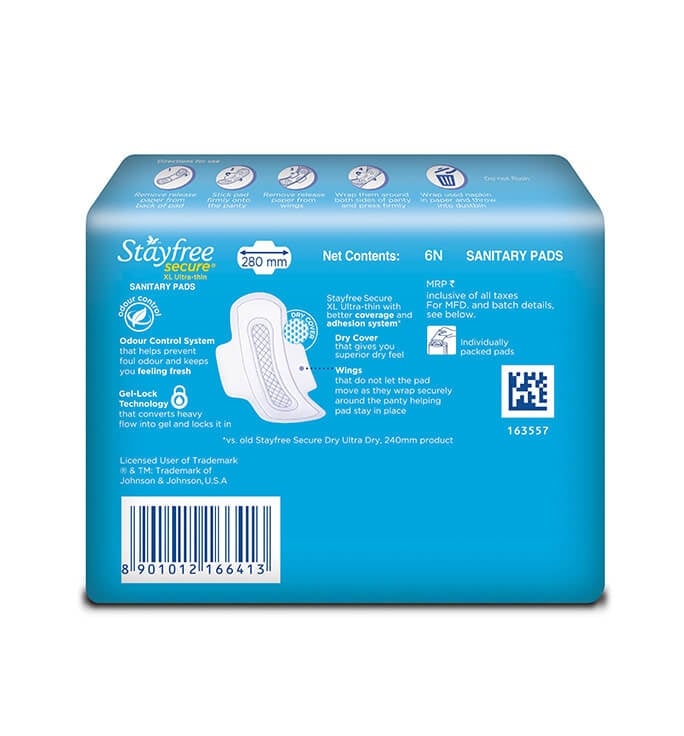 Stayfree Secure Sanitary Napkin Xl 6 U