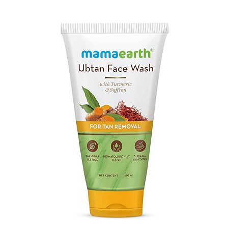 Mamaearth Ubtan Natural Face Wash with Turmeric & Saffron for Tan Removal 150 ml